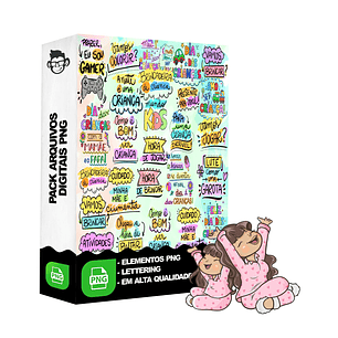 Kit Digital Lettering Frases Dia das Crianças Arquivos sem fundo Png