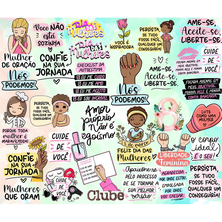 Kit Digital Lettering Frases Dia das Mulheres Arquivos sem fundo Png 2