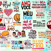 Kit Digital Lettering Frases Dia dos Namorados Arquivos sem fundo Png