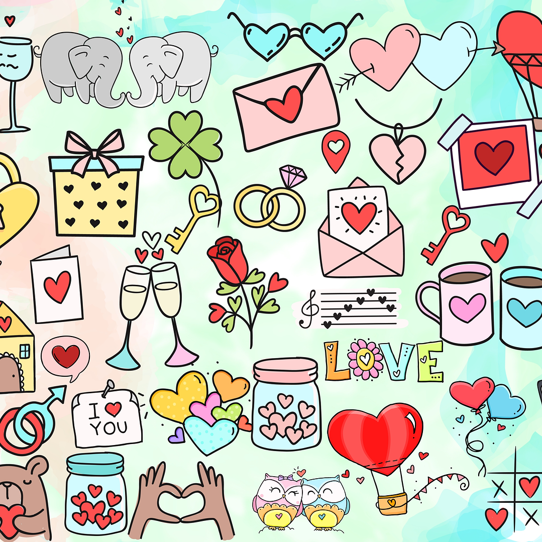 Kit Digital Lettering Frases Dia dos Namorados Arquivos sem fundo Png 5