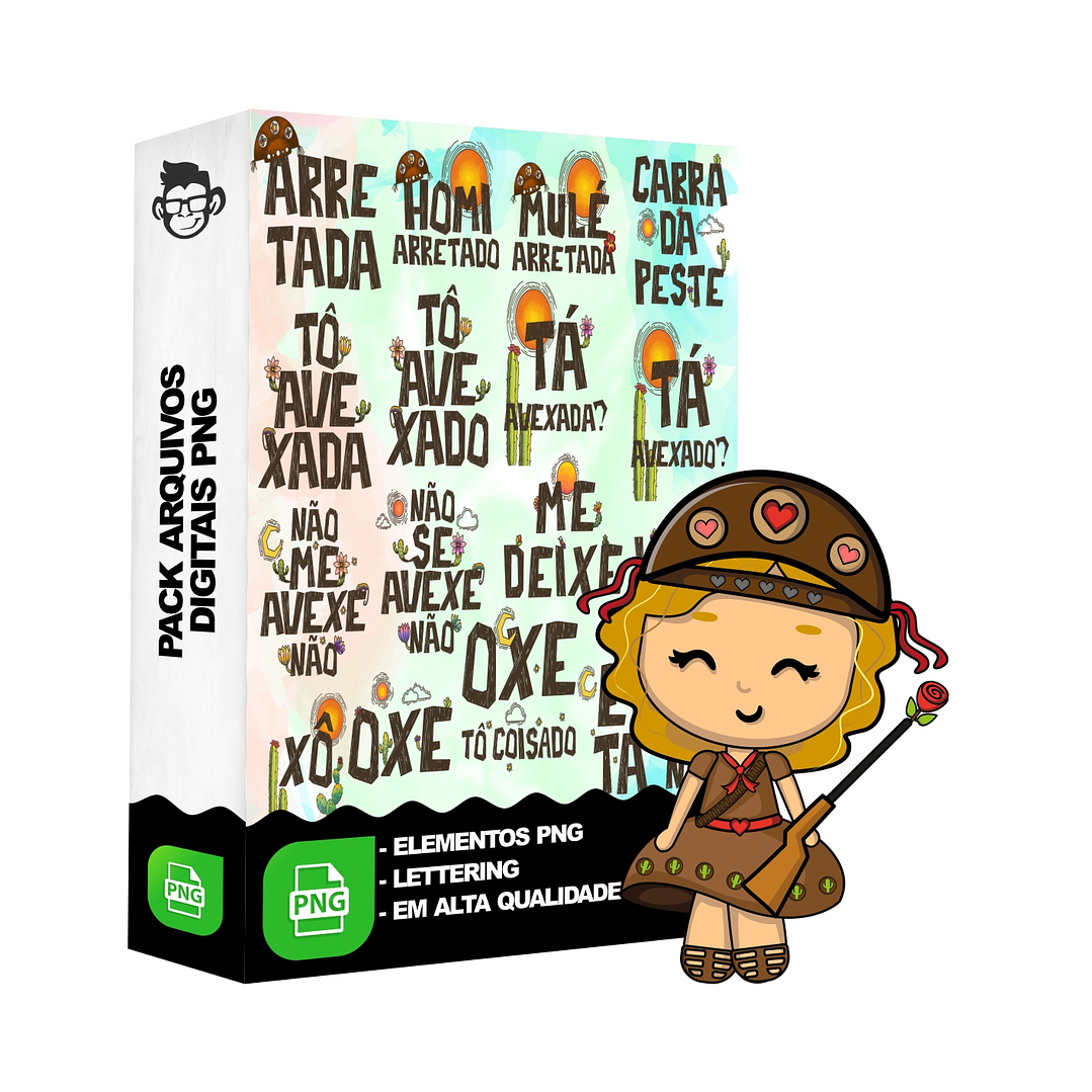 Kit Digital Lettering Frases Nordestino Nordeste Arquivos sem fundo Png 1