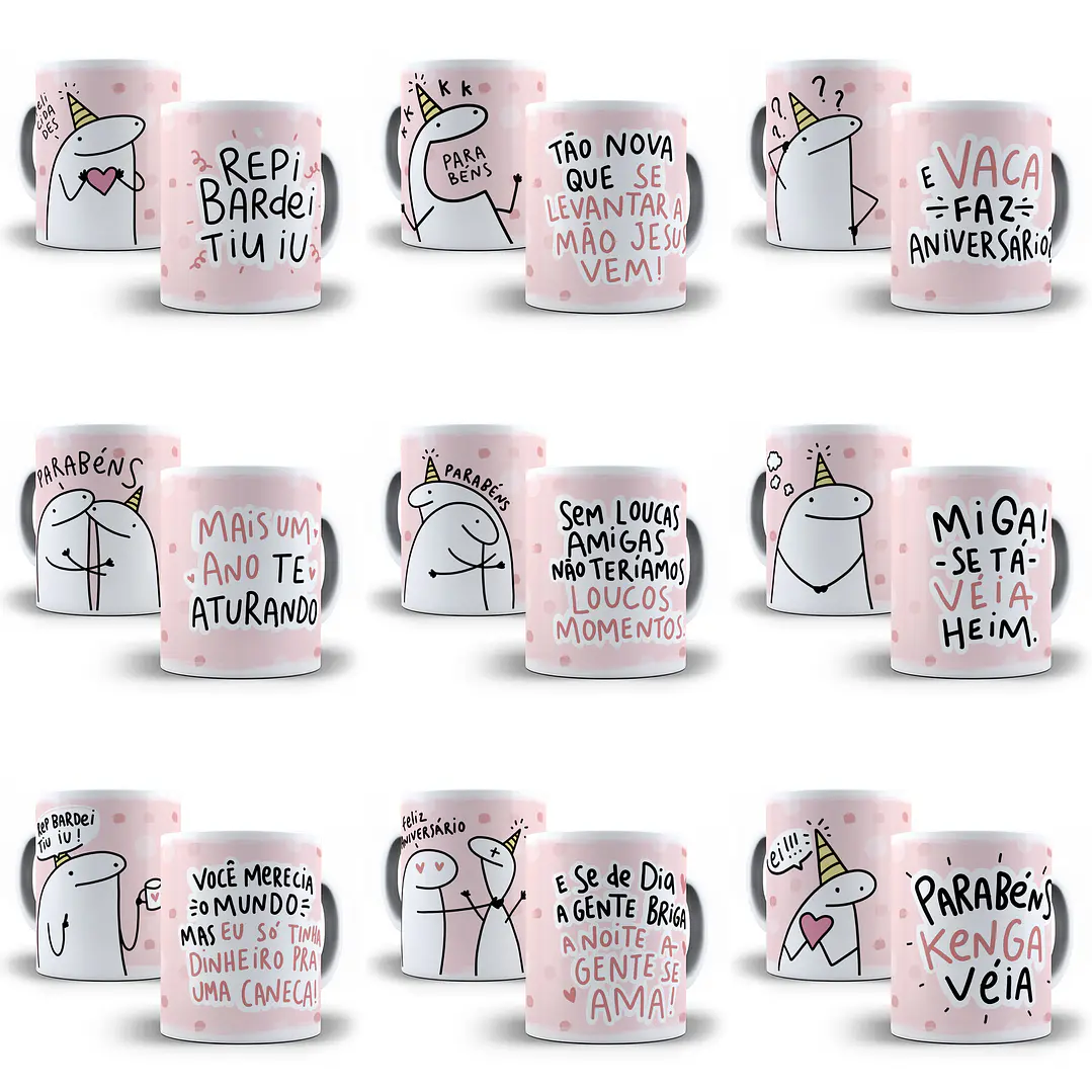 25 Artes Caneca Flork Aniversário Amigas Arquivos Sublimação Jpge 1