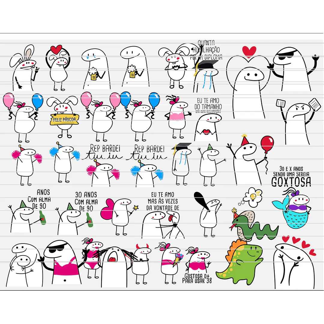 Kit Digital Flork Bento Memes Letrinhas 2 sem fundo Arquivos Png 2