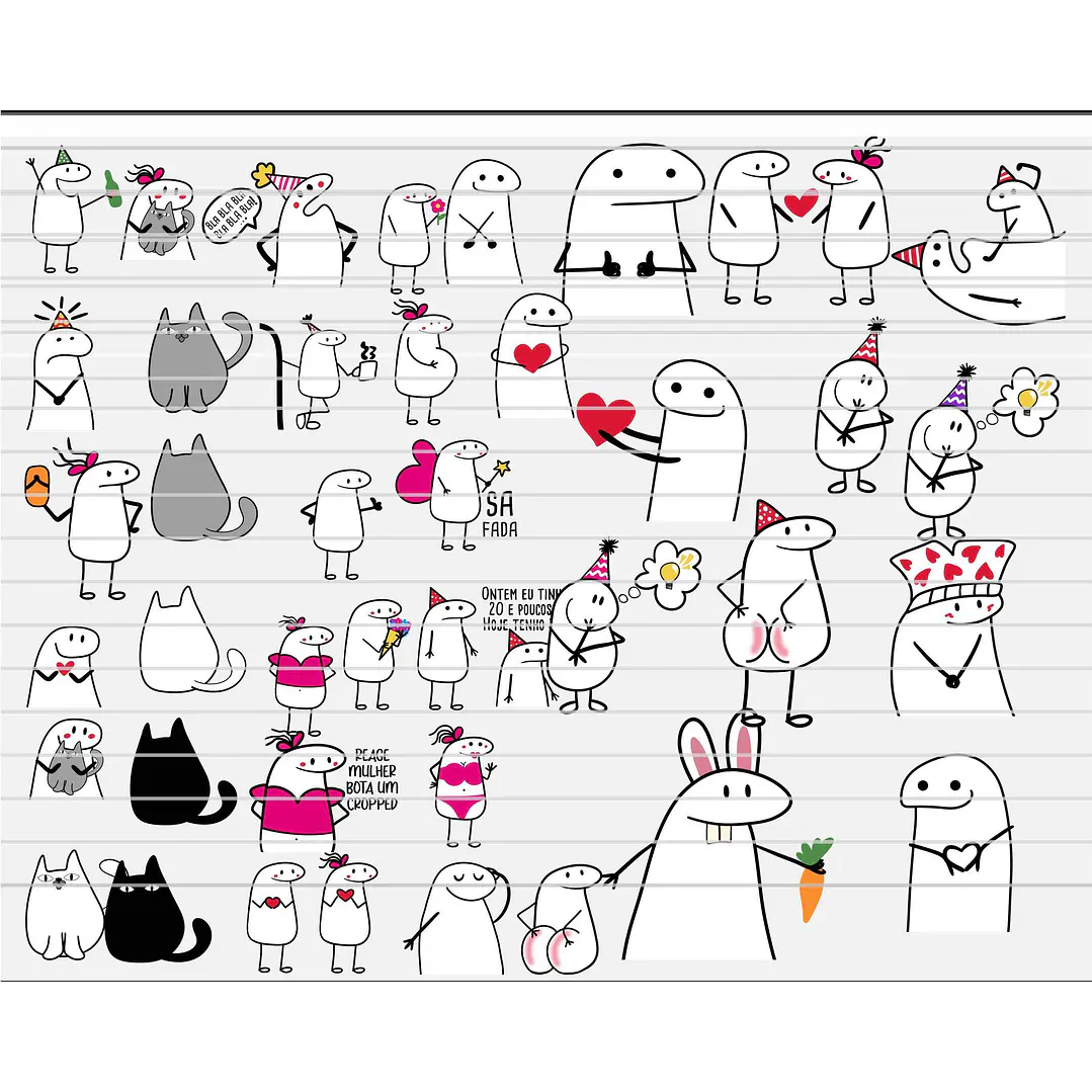 Kit Digital Flork Bento Memes Letrinhas 2 sem fundo Arquivos Png 3