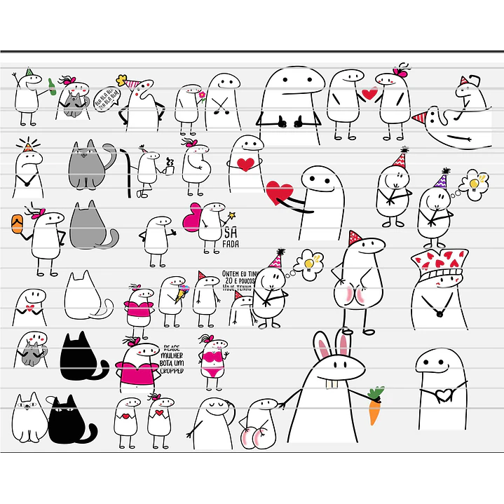 Kit Digital Flork Bento Memes Letrinhas 2 sem fundo Arquivos Png 3