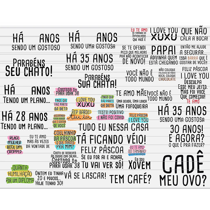 Kit Digital Flork Bento Memes Letrinhas 2 sem fundo Arquivos Png 5