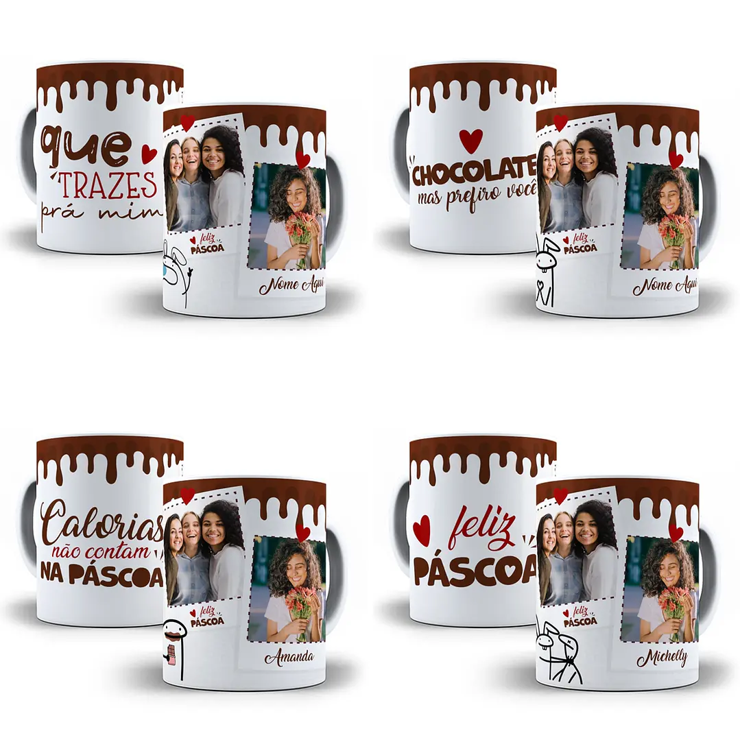 8 Artes para Caneca Flork Páscoa Estampas Sublimação Baixar Grátis 1