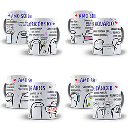 12 Artes Caneca Flork Signos 3 Editável em Corel Draw + Png