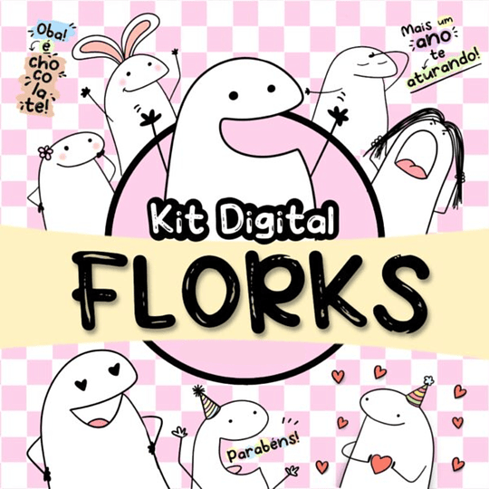Kit Digital Flork Bento Memes sem fundo Lt3 Arquivos Png