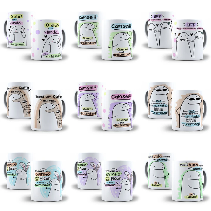 45 Artes Caneca Flork Beto Memes 3.0 Arquivos Sublimação Jpge 1