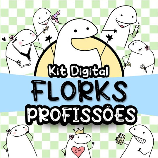 Kit Digital Flork Bento Profissões sem fundo Lt4 Arquivos Png