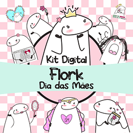 Kit Digital Flork Dia das Mães sem fundo Lt6 Arquivos Png