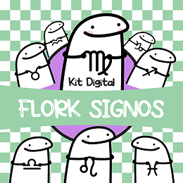 Kit Digital Flork Signos sem fundo Lt5 Arquivos Png