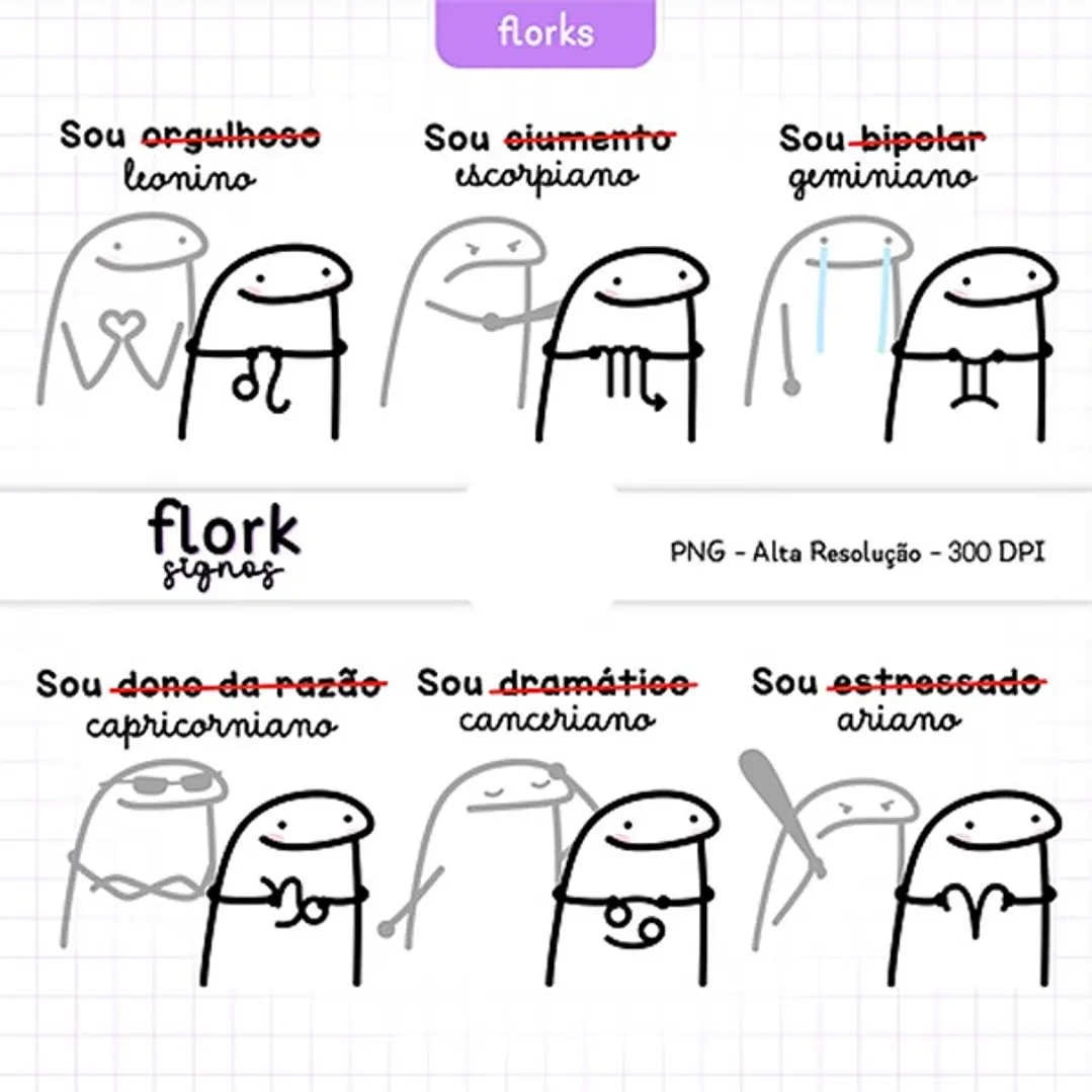 Kit Digital Flork Signos sem fundo Lt5 Arquivos Png 6