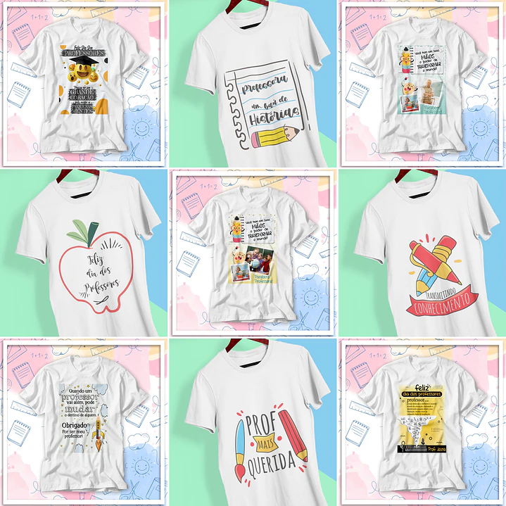 88 Artes Camisas Dia dos Professores Editável em Corel Draw 1