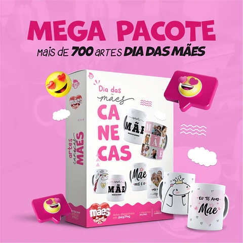 700 Artes Caneca Dia das Mães Completo Arquivos Jpg Png + Mockups