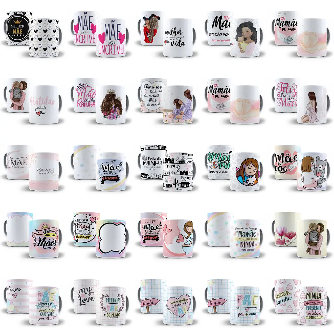 700 Artes Caneca Dia das Mães Completo Arquivos Jpg Png + Mockups 10