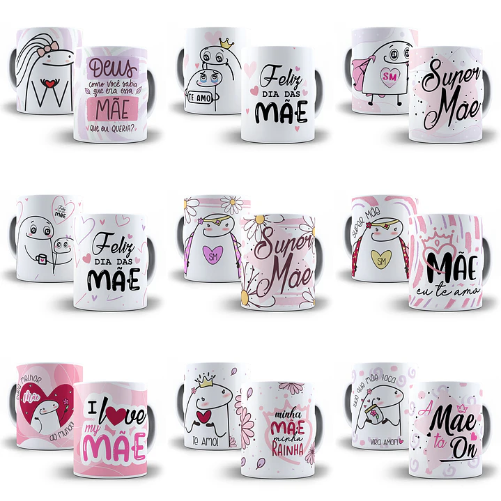 20 Artes Caneca Flork Dia das Mães Arquivos Png e Jpg 1