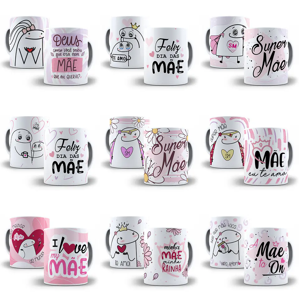 20 Artes Caneca Flork Dia das Mães Arquivos Png e Jpg 1