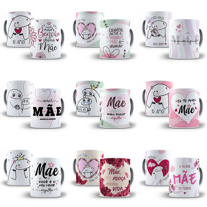20 Artes Caneca Flork Dia das Mães Arquivos Png e Jpg 2