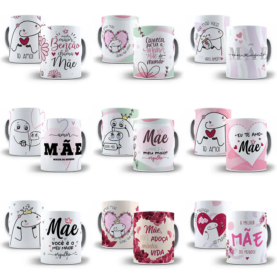 20 Artes Caneca Flork Dia das Mães Arquivos Png e Jpg 2