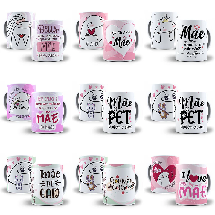 20 Artes Caneca Flork Dia das Mães Arquivos Png e Jpg 3
