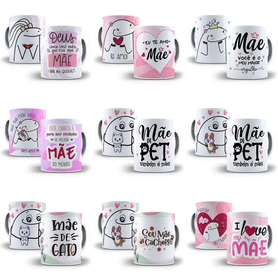 20 Artes Caneca Flork Dia das Mães Arquivos Png e Jpg 3