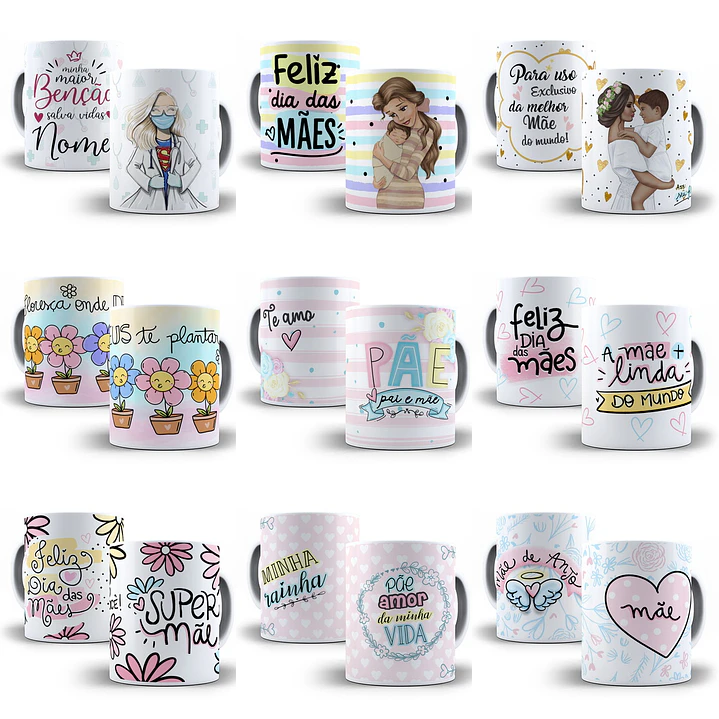 550 Artes Caneca Camisa Dia das Mães Sublimação Arquivos Editáveis ou Png 1