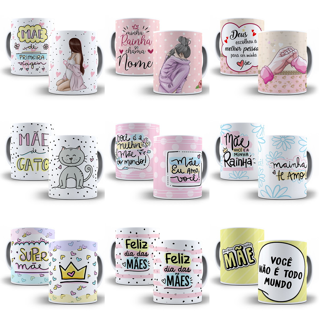 550 Artes Caneca Camisa Dia das Mães Sublimação Arquivos Editáveis ou Png 2