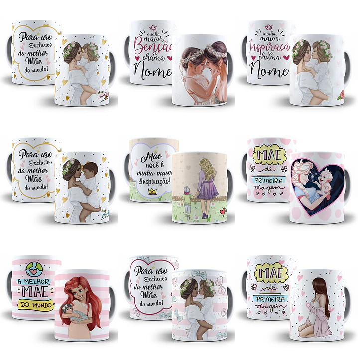 550 Artes Caneca Camisa Dia das Mães Sublimação Arquivos Editáveis ou Png 5
