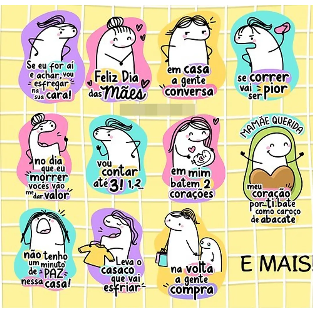 Kit Digital Flork Dia das Mães sem fundo Lt8 Arquivos Png 2