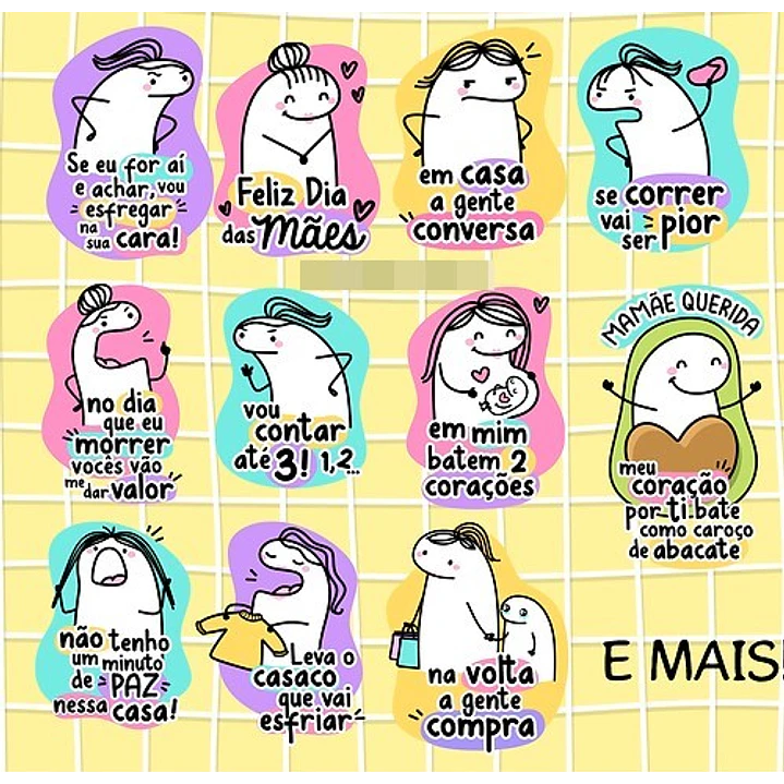 Kit Digital Flork Dia das Mães sem fundo Lt8 Arquivos Png 2