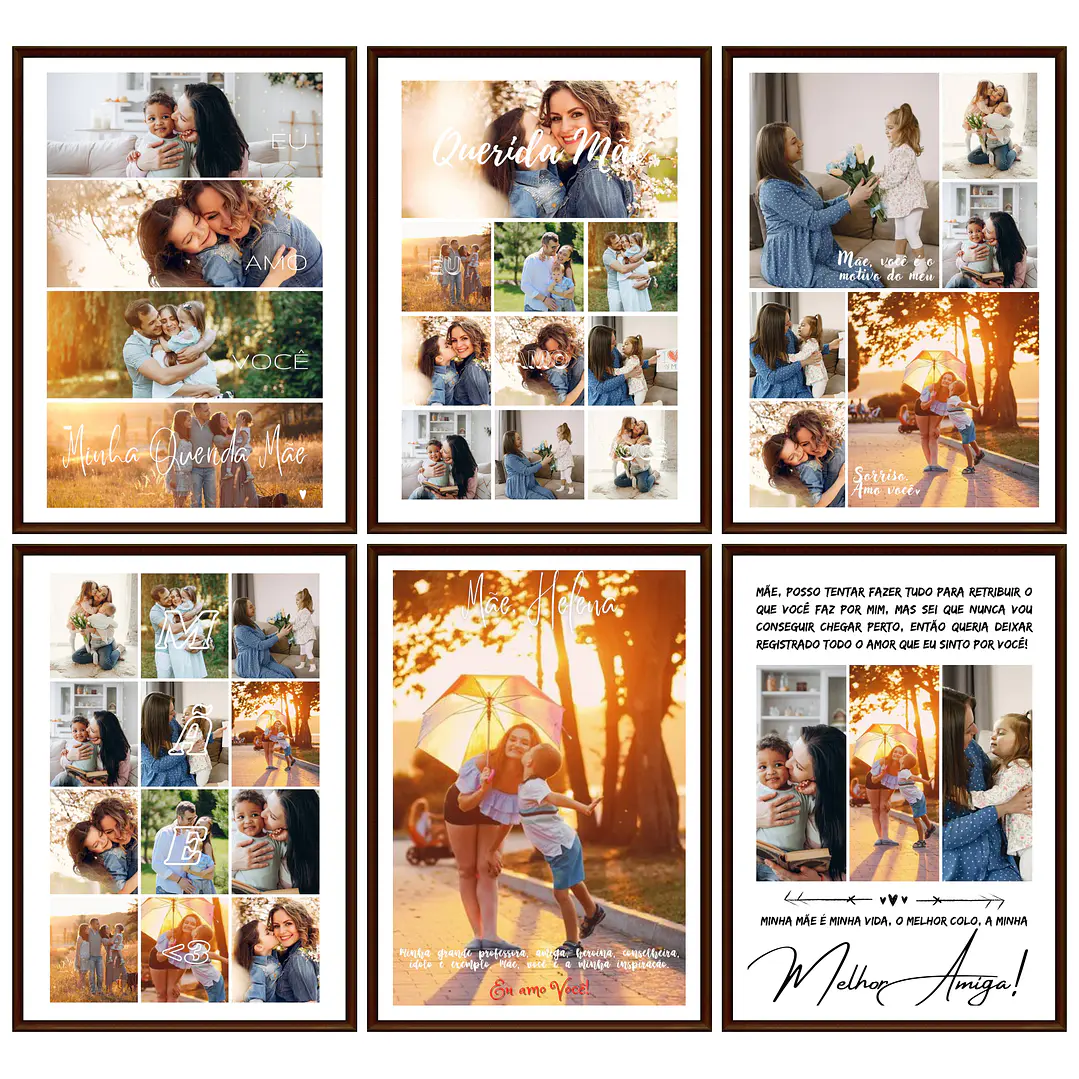 Arte Quadro Dia das Mães 30 Arquivos Editáveis em Canva 3