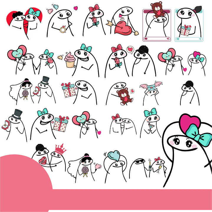 Kit Digital Flork Bento Memes Dia dos Namorados Lt12 Arquivos Png e Jpg  3