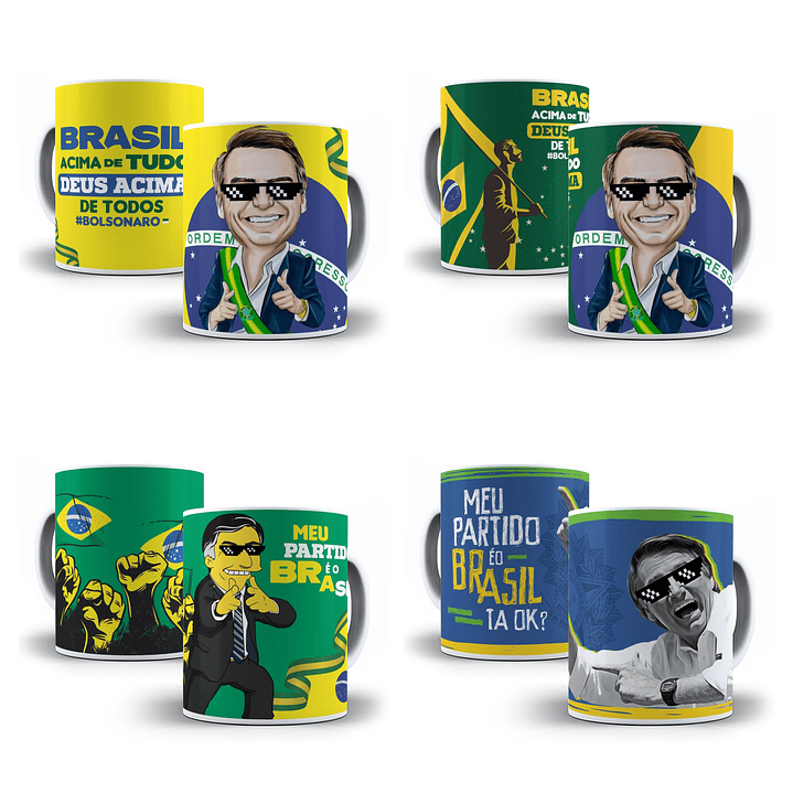 15 Artes Caneca Bolsonaro Arquivos Sublimação Png 1