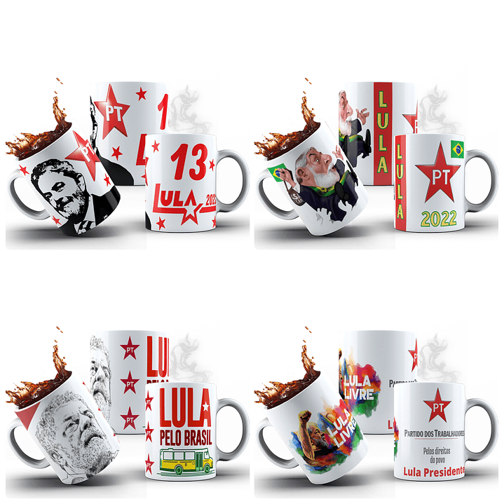 21 Artes Caneca Lula Arquivos Sublimação Png 3