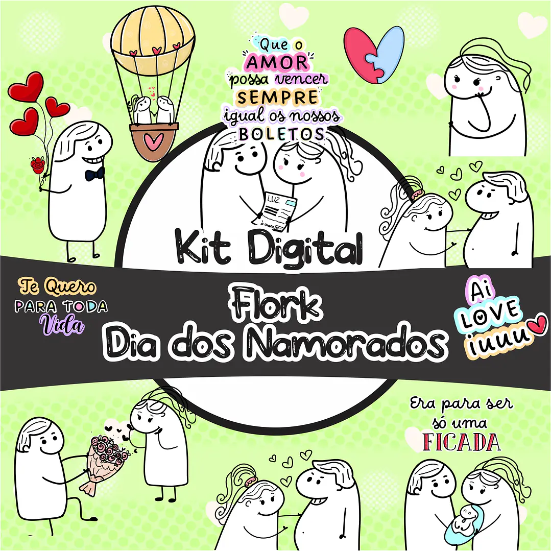 Kit Digital Flork Dia dos Namorados Arquivos Sublimação Png e Jpg 1
