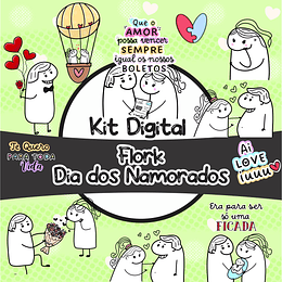 Kit Digital Flork Dia dos Namorados Arquivos Sublimação Png e Jpg