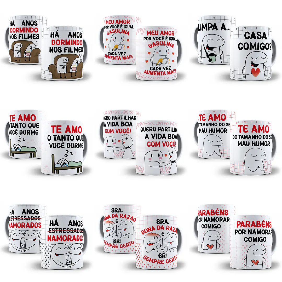 20 Artes Caneca Flork Dia dos Namorados Editável Corel Draw + Png 2