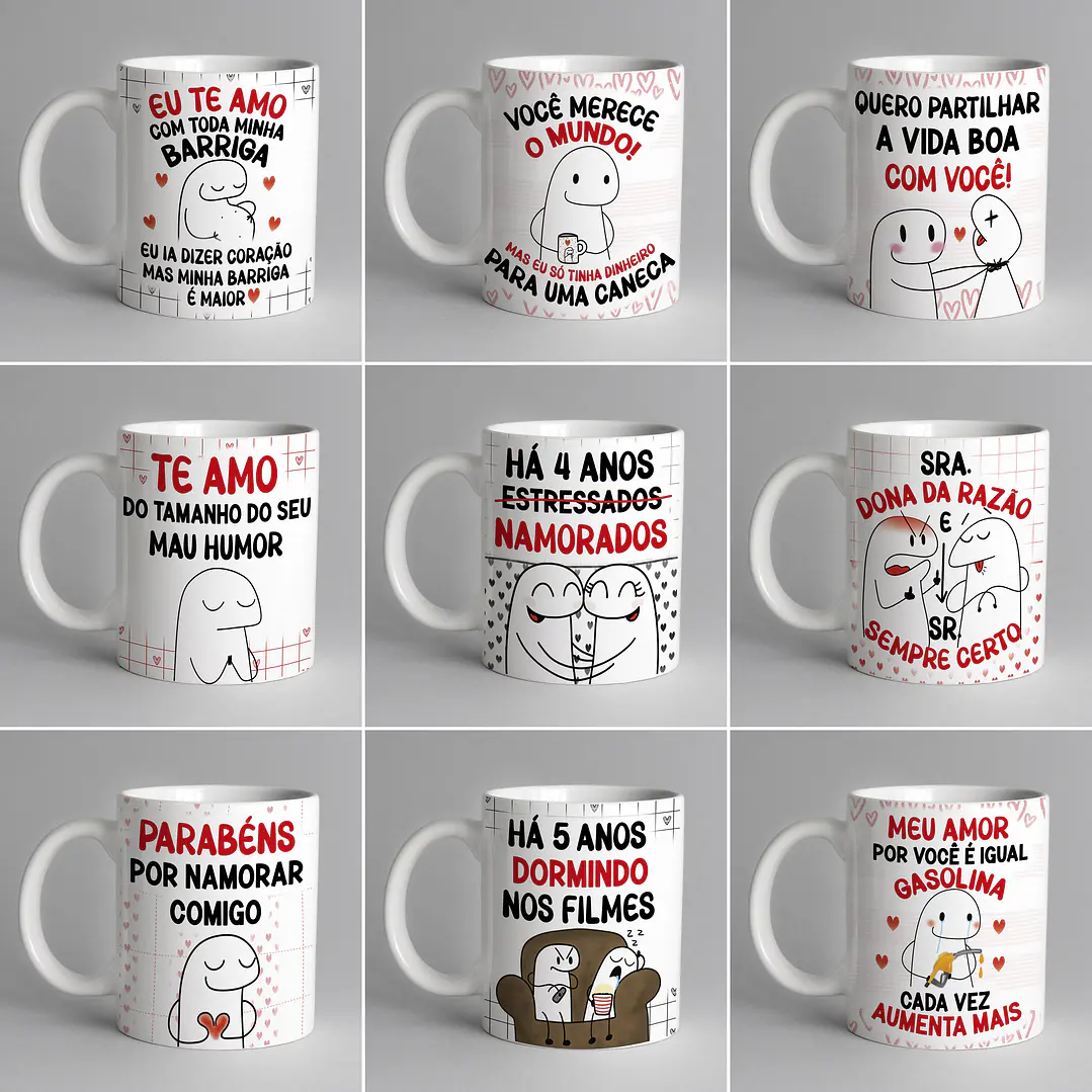 20 Artes Caneca Flork Dia dos Namorados Editável Corel Draw + Png 4