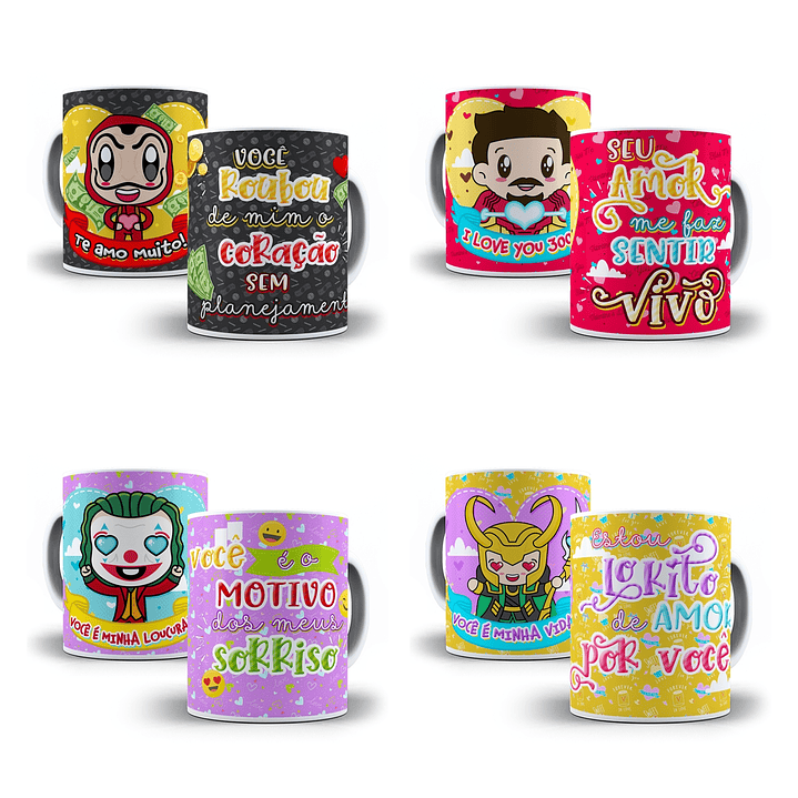 14 Artes Caneca Geek Namorados Sublimação Baixar Grátis 1