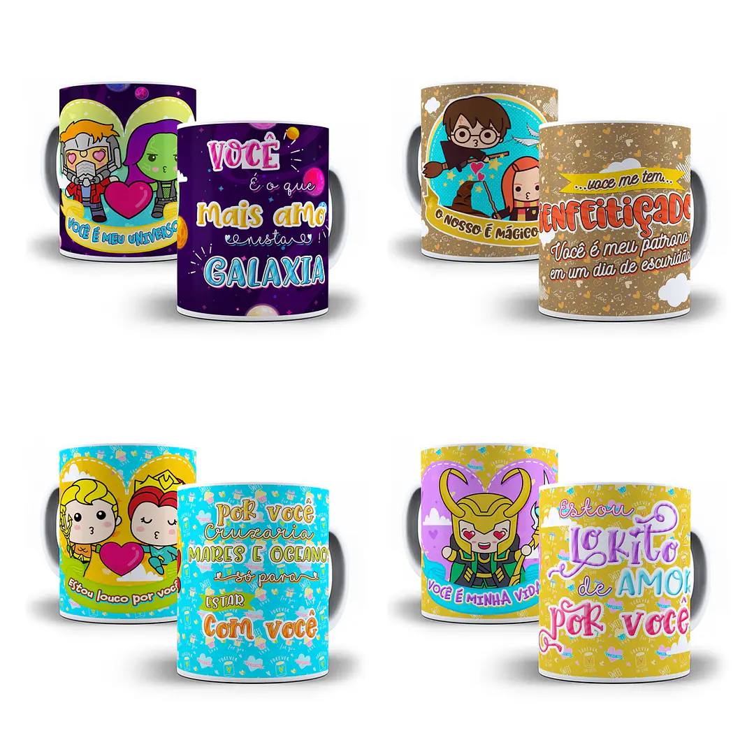 14 Artes Caneca Geek Namorados Sublimação Baixar Grátis 3