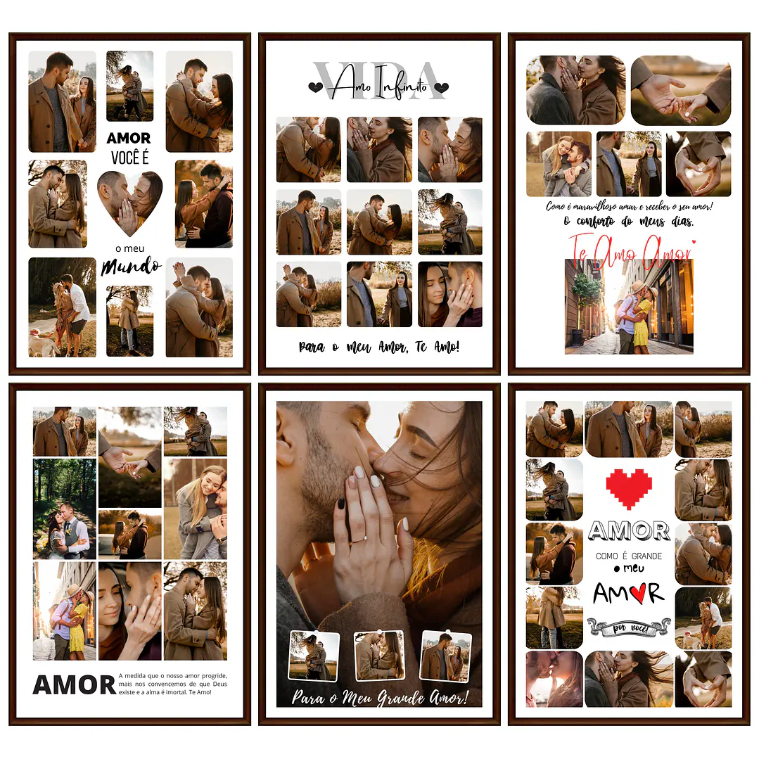 Arte Quadro Casal Namorados 30 Arquivos Editáveis em Canva 1