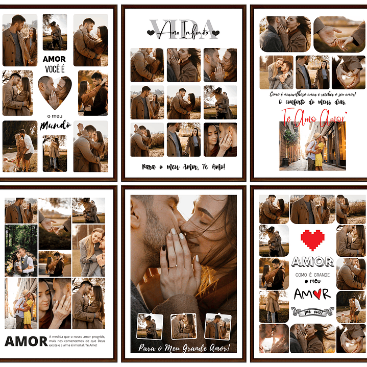 Arte Quadro Casal Namorados 30 Arquivos Editáveis em Canva 1