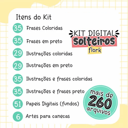 Kit Digital Flork Solteiros Arquivos Png 