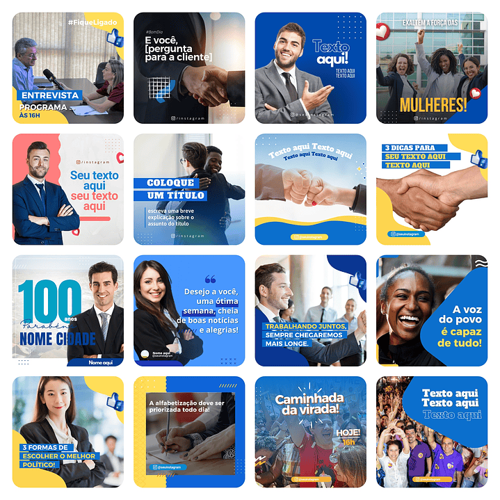 Pack Canva Campanha Política Templates Editáveis 70 Artes + Bônus 4