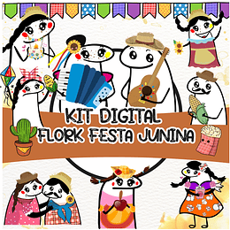 Kit Digital Flork Bento Memes Festa Junina Lt13 Arquivos Png e Jpg