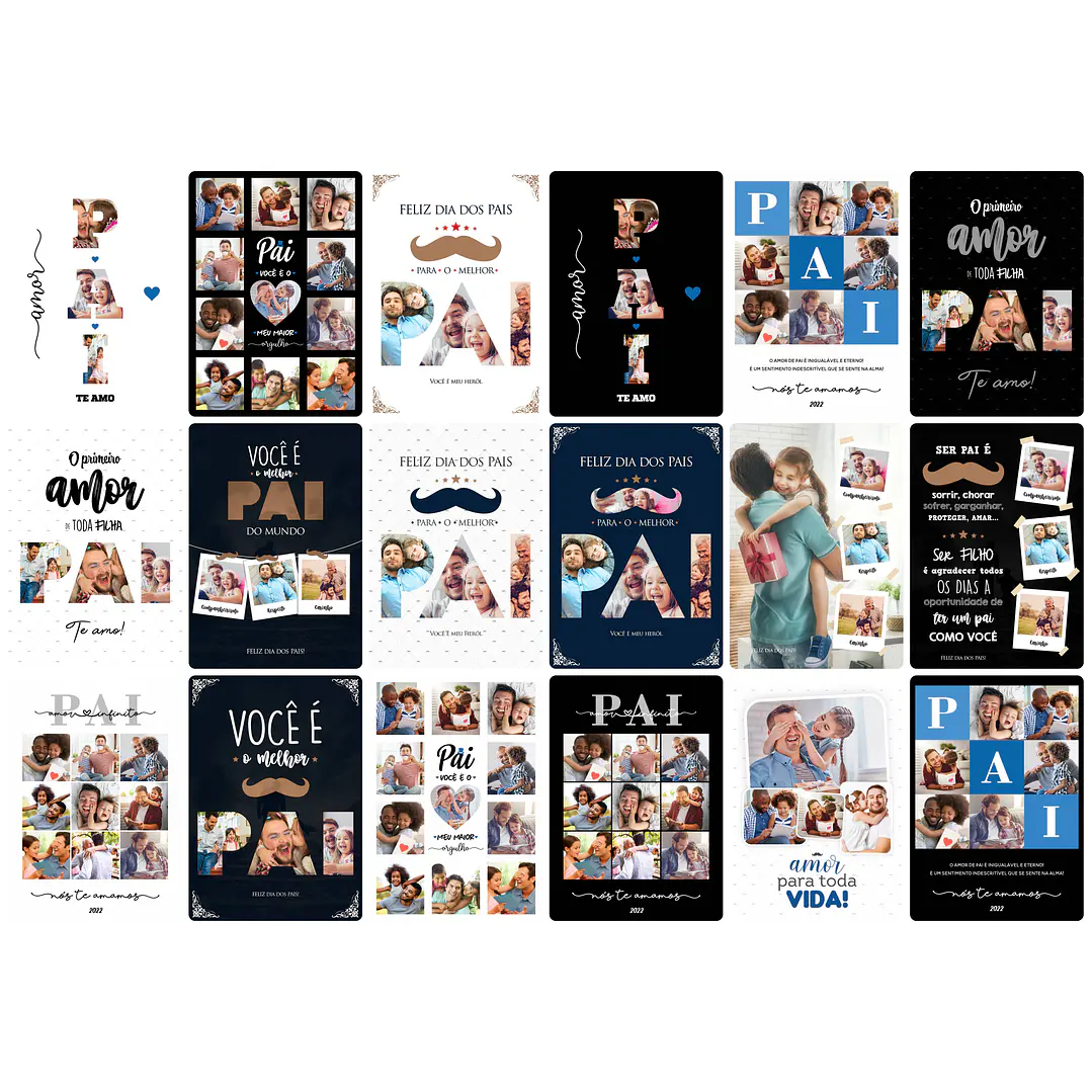Arte Quadro Dia dos Pais 35 Arquivos Editáveis + Pdf Png 2