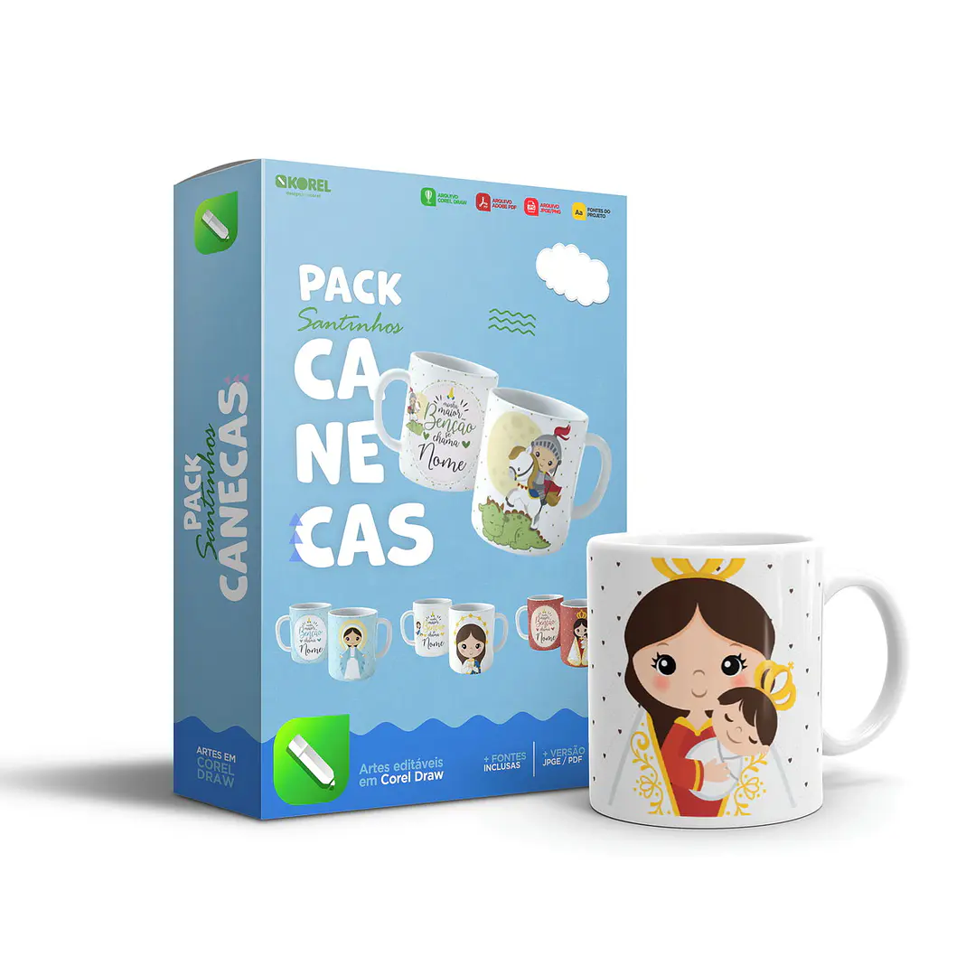 30 Artes para Caneca Santinhos Editável em Corel Draw  1