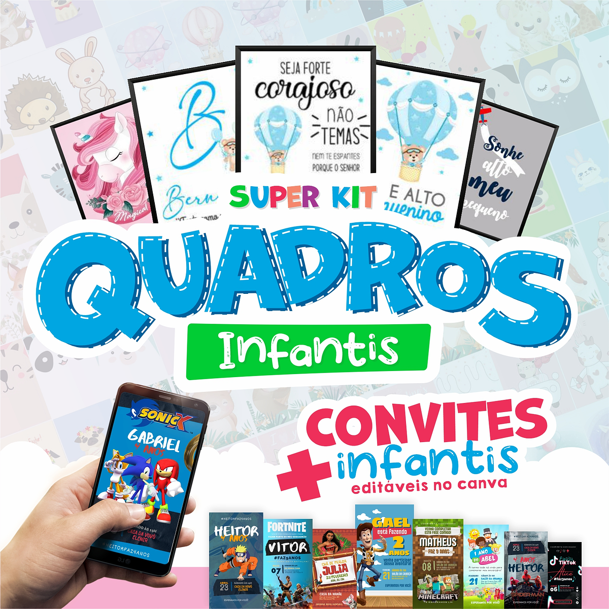 Arte digital para quadro infantil